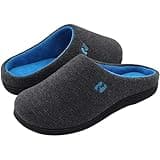 RockDove Men's Original Two-Tone Memory Foam Slipper, Size 10.5 US Men, Dark Grey/Blue
