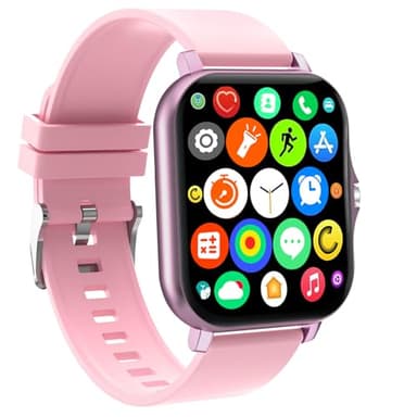 OICIIDO Smart Watch, 1.81" Upgraded Full Touchscreen Smart Watch for Android iPhones with Heart Rate Blood Pressure Monitor, Multiple Sports Fitness Tracker with Smart Watches for Women Men (Pink)