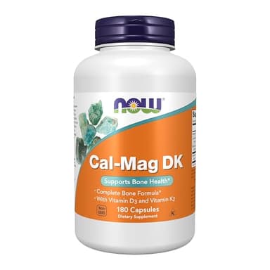 NOW Foods Supplements, Cal-Mag DK with Vitamin D-3 and Vitamin K-2, Supports Bone Health*, 180 Capsules