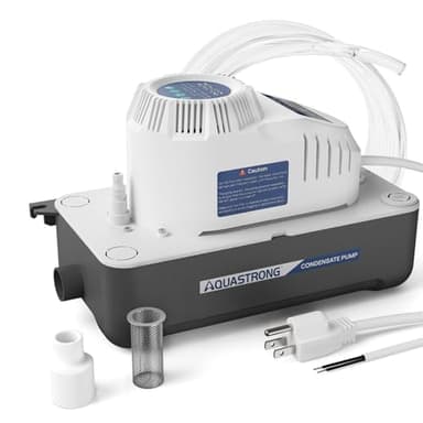 Aquastrong 115V HVAC Condensate Pump, AC Condensate Remove Pump with Automatic Safety Switch for Air Conditioner, Furnace, Dehumidifier,Ice Maker, 3.3' Power Cord, 70 GPH with 19.7ft Tubing