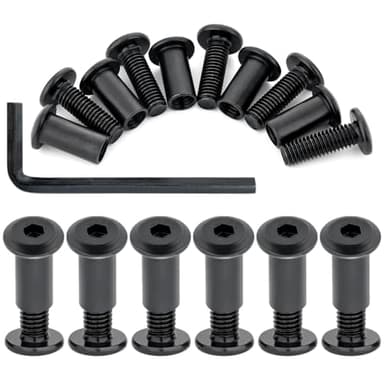 Xrfoiniu Black 25 Pcs M8x25mm M8 Furniture Bolt & Furniture Connector Bolts for Furniture Leg Installation Wardrobe Assembly (25, M8x25mm)