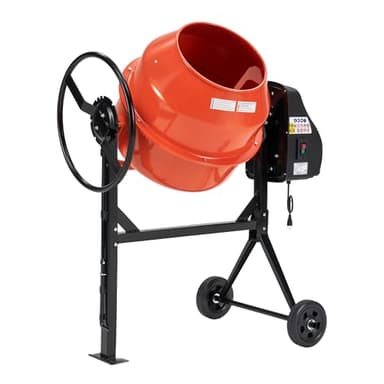 SPECRAFT 4.9 Cu.Ft. Electric Cement Mixer, 550W Portable Concrete Mixing Machine with 140L Drum, 110V Motor, 30RPM Rotation for Mortar, Stucco, and Feed