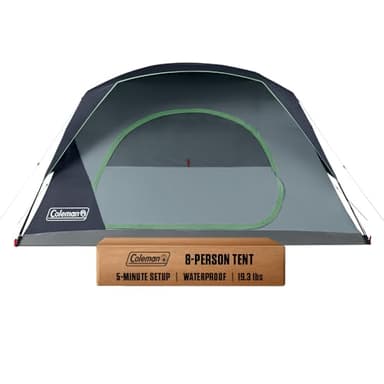 Coleman Skydome Tent with 5 Minute Setup, 2/4/6/8-Person Weatherproof Tent with Rainfly & Carry Bag, 20% More Headroom Than Traditional Canopies