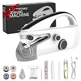 CJC Handheld Sewing Machine,Sewing Machine for Beginners,Two Speed Adjustment Electric Handheld Mini Sewing Machines,Easy to Use and Fast Stitch Suitable for Clothes,Fabrics,DIY Home Travel (White)