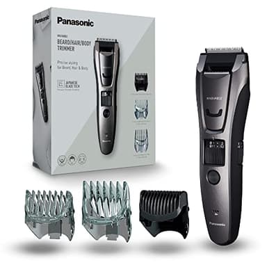 Panasonic ER-GB80 Wet and Dry Electric Beard, Hair and Body Trimmer for Men, 18 x 5.2 x 4.3 cm, Grey, 330 g, ER-GB80-H511, UK 2 Pin Plug