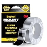 Scotch-Mount Multi-Purpose Gel Tape 1.18 in. x 9.8 ft, Nano Tape, Double-Sided Clear Mounting Tape, Removable Mounting Tape, Water-Resistant Tape, Holds up to 20 lbs, 1-Pack