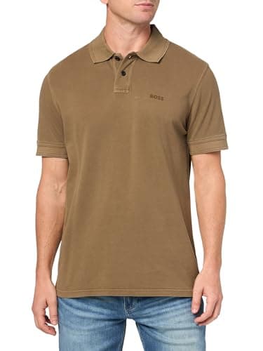 BOSS Basic Short Sleeve Pique Polo Shirt, Chestnut, S