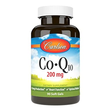 Carlson - Co-Q10, Co-Enzyme Q10, 200 mg, Energy Production & Heart Function, 90 Softgels