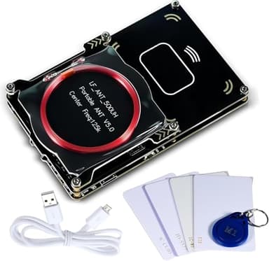 Proxmark3 RFID Card Reader Writer, Proxmark3 Easy V5.0 Memory IC ID M1 Card Copier Cloner, 512M RFID Card Decryptor Decoder with Integrated Antenna, LF HF Frequency 125Khz 13.56Mhz