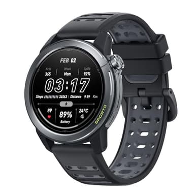 mibro GS Active2 Running GPS Smartwatch with 46mm AMOLED, Lightweight and 15-Day Battery, Supports Training Guidance and Dual-Band GNSS, 150+ Sport Modes (Dark Gray)