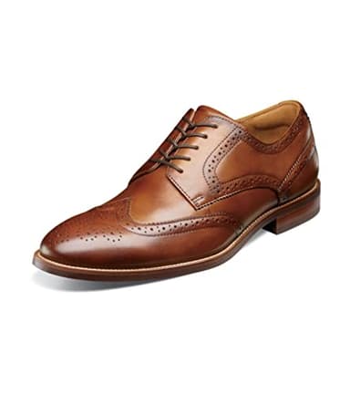 Florsheim Men's Rubano Wingtip Oxford, Cognac, 12 Medium