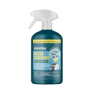Sunday Bug Doom Home Insect Barrier Spray - Indoor Insect Spray with Botanically Derived Pyrethrin - Kills Ants, Spiders, Cockroaches & More - 16 Fl Oz