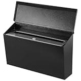 KYODOLED Locking Wall Mount Mailboxes for Outside,Large Capacity Mail Box for House with Key Lock,Security Drop Box,Metal Post Box for Home,Office Decorative,15.7 * 9.9 * 4.9inch