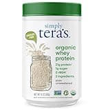 Simply Tera's Organic Whey Protein Powder - Grass Fed Whey Protein Powder Without Artificial Sweeteners, Unflavored Protein Powder, Non-GMO, Kosher, Gluten-Free - Plain Unsweetened 12 Oz