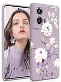 Yucenx for Motorola Moto Edge 2024 Case, Girls Women Florals Liquid Silicone Phone Case, Shockproof Anti-Scratch Soft Protection Case for Motorola Moto Edge 5G 2024 (Purple, CH)