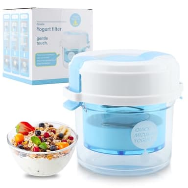 Greek Yogurt Strainer with Lid, Ultra Fine Mesh Nylon Greek Yogurt Maker, Reusable Yoghur-t Filter to Makes Small batches(450g), Dry Yogurts Maker Separator, Homemade Use(COLOR:As Shown)
