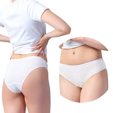 Relaxcare Disposable Underwear for Women,10 Pack Cotton Ladies Briefs Panties for Travel Emergency, White Small