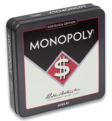 Monopoly Nostalgia Edition Board Game in Collectible Tin by WS Game Company - Vintage Style Property Trading Board Games for Ages 8+
