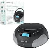 Philco Portable CD Player Boombox, FM Radio CD Players for Home, Compatible with MP3/WMA/CD-R/CD-RW 3.5mm Aux Input |USB Port | Stereo Sound |AC/Battery Powered |LED Display