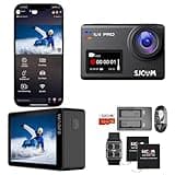 SJCAM SJ8Pro Native 4K60fps Action Camera with 170° FOV HDR, OIS Stabilization, 8X Slow-Mo Zoom, Touch Screen, Support External Mic&Remote Control, Underwater Waterproof Camera, with Helmet/Bike Kits