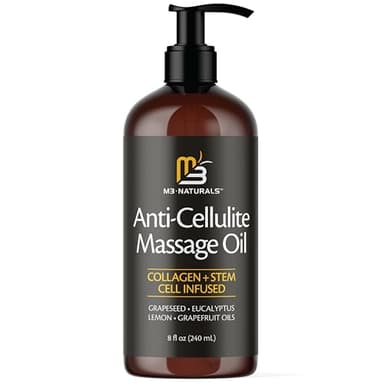 Firming Body Massage Oil with Collagen & Stem Cell – Helps Smooth the Appearance of Cellulite & Improve Skin Texture – Refreshing Aromatherapy Body Oil for Legs & Full Body – 8 Fl Oz by M3