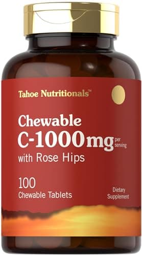 Carlyle Vitamin C Chewables | 1000mg | 100 Tablets Natural Orange Flavor | Vegetarian, Non-GMO & Gluten Free Supplement | Tahoe Nutritionals