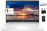 HP 2024 Premium 14" Micro-Edge Portable Laptop Student Business, Intel Quad-Core N4120, 4GB RAM, 128GB (64GB eMMC+ 64GB Card), Webcam, WiFi, Windows 11S + 1 Year Office 365, MarxsolAccessory White