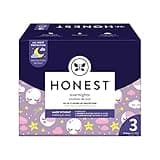 The Honest Company Clean Conscious Overnight Diapers | Plant-Based, Sustainable | Starry Night | Club Box, Size 3 (16-28 lbs), 60 Count