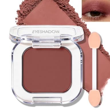 Wugbc Burgundy Plum Eyeshadow Palette, Single Red Brown Matte Eye Shadow Palettes High Pigment Neutral Eyeshadow, Compact Pressed Powder Cream Eye Shadow for Older Women Makeup Sombra De Ojos