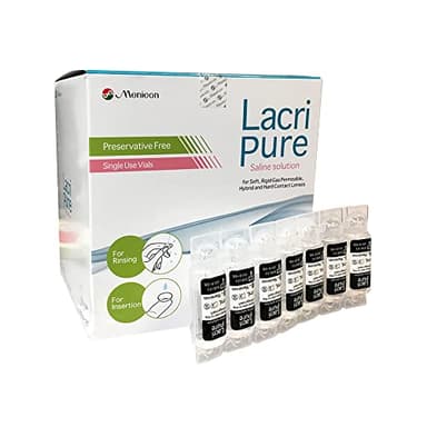Menicon LacriPure Saline Contact Lens Solution, for Lens Rinse & Insertion, 98 Vials, 5ml
