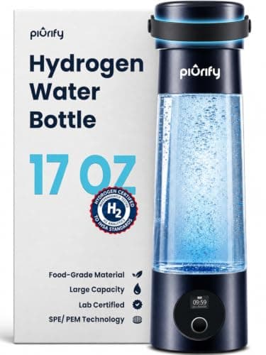 PIURIFY Hydrogen Water Bottle Generator | 9,970 PPB in 2 Cycles | 17 OZ