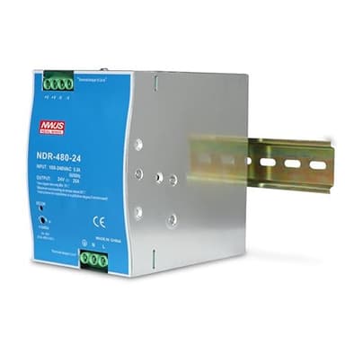 NDR-480-48 480W48VDC 10Amp Industrial DIN Rail Power Supply (48V480W), Silver