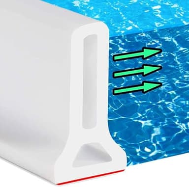 Hi-Na 3ft/5ft/6ft/8ft/10ft Collapsible Shower Threshold Water Dam Water Barrier for Shower and Water Stopper Keeps Water Inside Water Threshold for Wet and Dry Separation (5ft, White)