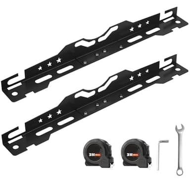 mocsenber Wheel Alignment Tool with 2 Measuring Tapes, Automotive Tools Matte Black Toe Alignment Plates for Home Use, Camber Alignment Plates, Car Alignment Tool Kit, Front End Alignment Tool