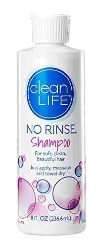 No-Rinse CleanLife Products Shampoo, 8 fl oz - Waterless, Quick Foaming Liquid Formula for Surgery Recovery, Elderly Care & Camping - Leaves Hair Fresh, Clean & Odor-Free - Made in USA