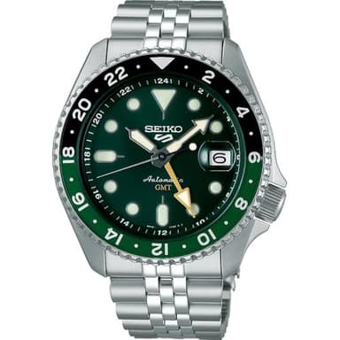 SEIKO 5 Sports SKX GMT Automatic Green Dial Sprite Bezel Men's Watch SSK035