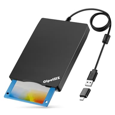 CIpotZIZ Floppy Disk Reader 3.5 inch External USB A&C Floppy Disc Drive 3 1/2 Floppy Disk Drive/Converter/Player/Reader/Transfer for Laptop Desktop PC Compatible with Windows 11/10 (Frosted Texture)