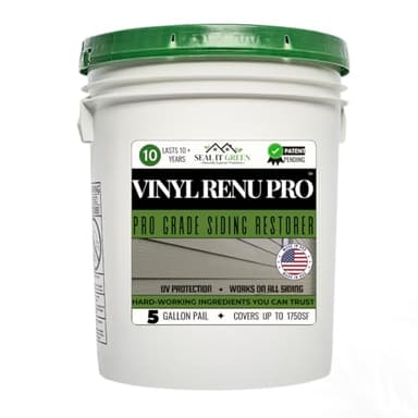 Seal It Green Vinyl Renu Premium Siding Restorer - Restores the Original Color and Beauty. Works Great on all Doors & Faded Exterior Surfaces. Rejuvenates & Protects Plastics & Metals.
