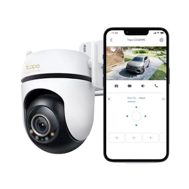 Tapo 3K 5MP Outdoor Pan/Tilt Security Wi-Fi Camera – 360° View, Free Person/Vehicle Detection, Starlight Color Night Vision, IP66, Sound and Light Alarm, Works w/Alexa and Google Home, VistaCam 360°