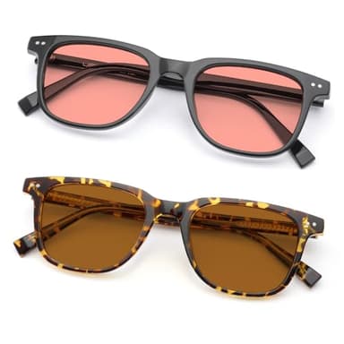 UrbanLens Indoor Fluorescent-41 Pink & Outdoor Fluorescent-60 Brown Tinted Migraine Light Sensitivity Glasses for Photophobia, Fluorescent LED Glare and Computer