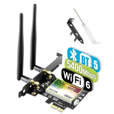 Ubit 5400Mbps PCIE WiFi Card Intel 6E Chipset (6GHz&5Ghz&2.4GHz) PCIe WiFi Card BT 5.3, WiFi Adapter mit OFDMA, Ultra-Low Latency, Windows 10/11 (64bit)