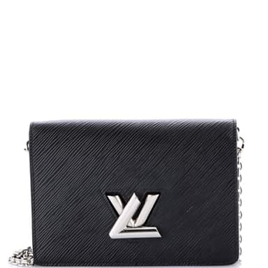 Louis Vuitton, Pre-Loved Twist Belt Wallet on Chain Epi Leather, Black