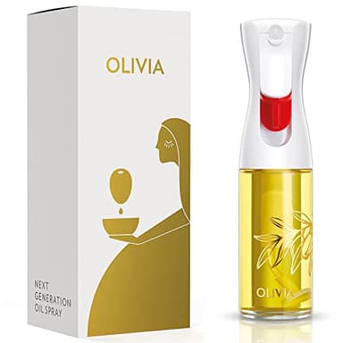 FLAIROSOL OLIVIA SIGNATURE Advanced Kitchen Oil Sprayer Technology, Fine Mist & Portion Control, Refillable Glass Olive Oil Cooking Spray Bottle for Air Fryer, Salad, BBQ, 130ml (Golden Leaves)