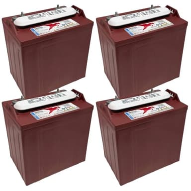 Trojan T-875 8V Deep-Cycle Flooded Battery, 170Ah, Golf Cart, Renewable Energy, Industrial, Marine Use (Pack of 4)