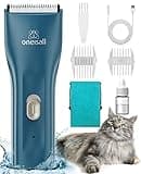 oneisall Pet Clipper for Cat Matted Hair, Pet Shaver for Cats Quiet Pet Hair Clippers Cordless Cat Clippers for Matted Hair Cat Clippers for Long Hair(Standard Blade)
