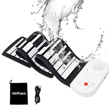 49 Keys Roll Up Piano with Carrying Bag, 8 Different Tones, Built-in Rechargeable Lithium Battery, Built-in 2W Speakers, Portable Piano for Travel