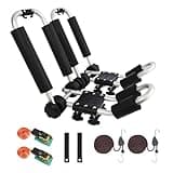 Upgraded Universal Folding Kayak Rack, J-Bar Carrier for Canoe Boat SUP Ski, Mount on Car Roof Top Crossbar, Includes 4 Ratchet Straps, 2 Anchor Straps (1 Pair, Aluminum)