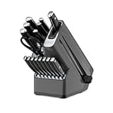Ninja K32017 Foodi NeverDull Premium Knife System, 17 Piece Knife Block Set with Built-in Sharpener, German Stainless Steel Knives, Black