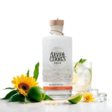 Seven Giants Blanco Style Non Alcoholic Tequila, Award Winning, Made With Mexican Blue Agave, Non Alcoholic Spirits - Halal, Low Sugar, Vegan, Gluten Free, 0.0% ABV, By Spirits of Virtue (700ml)