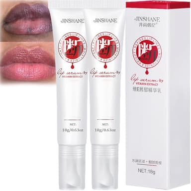 Jinshane Lip Serum by Vitamin Extract, Lip Lightening for Dark Lips, Lip Balm Dark Lip Treatment for for Smokers and Non-smokers, Lip Brightener for Dark Lips Fade Cream, 2Paack
